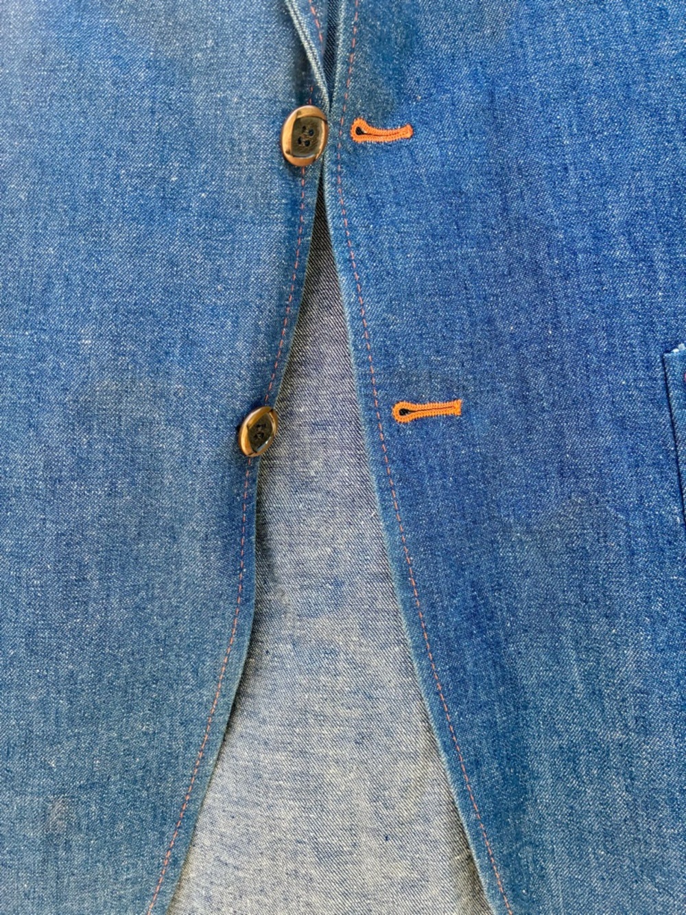 Men's Wrangler Vintage Retro Cowboy Western Denim Blazer - Blue - Picture 7 of 10